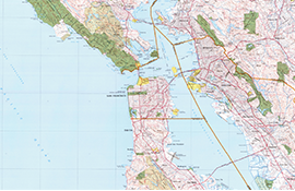 Image of an example of a 30 x 60 minute topographic map.