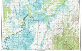 Example of a 1 x 2 Degree Topographic Map.