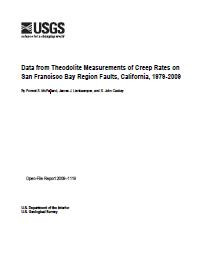 SAN FRANCISCO BAY REGION FAULTS, CA DATA