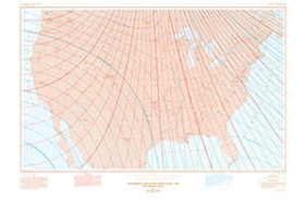 MAGNETIC FIELD US DECLINATION CHART 1990