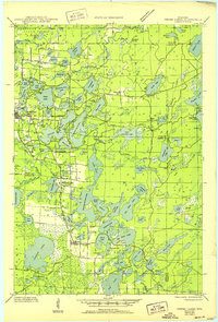 THREE LAKES, WI HISTORICAL MAP GEOPDF 15