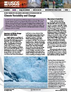 CLIMATE VARIABILITY AND CHANGE