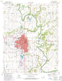 CHANUTE, KS HISTORICAL MAP GEOPDF 7.5X7.