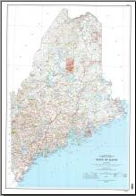 MAINE BASE MAP HIGHWAYS WITH CONTOUR, ME